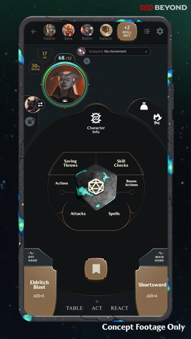 DnD beyond app screenshot